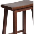thumbnail image 5 of Favory Classic Saddle-Seat 24'' Tall Kitchen Counter Stool for Homes, Dining Spaces, and Bars with Backless Seat, 4 Square Legs, Walnut (2 Pack), 5 of 9