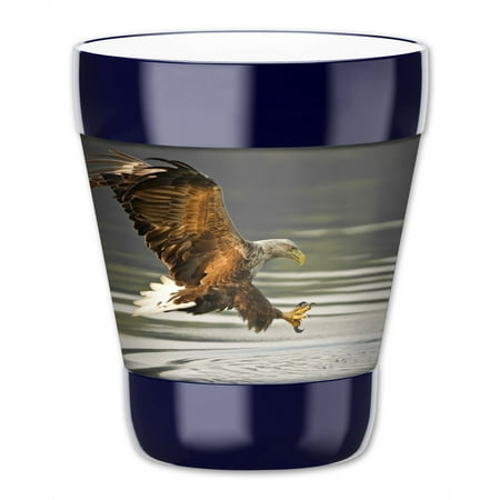 

Mugzie 12-Ounce Low Ball Tumbler Drink Cup with Removable Insulated Wetsuit Cover - Fishing Eagle