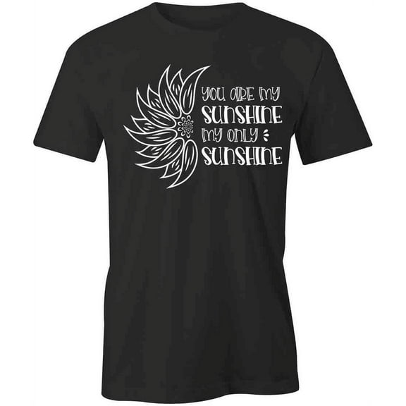 Sunflower T-Shirt | Pretty Flower Black Tee Gift