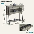 thumbnail image 7 of Bestier 2-Drawers Console Table with LED Light for Entryway Gray, 7 of 7