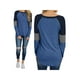 thumbnail image 5 of VISgogo Mujer Casual Patchwork Camiseta, Otoño e Invierno Rayas Manga Larga Cuello Redondo Jersey VISgogo moda, 5 of 6