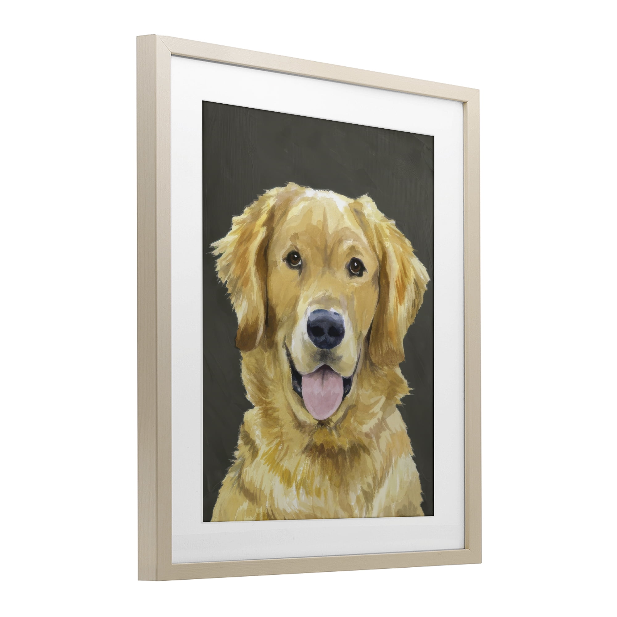 Stupell Industries Joyful Golden Retriever Portrait Birch Framed Print Under Glass, design by Lil' Rue