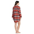 thumbnail image 4 of Ashford & Brooks Women's Flannel Plaid Long Lounge Shirt Sleep Nightshirt - Sunset - Medium, 4 of 5