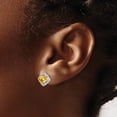 thumbnail image 6 of Auriga Fine Jewelry 14K White Gold Square Citrine and Diamond Stud Earrings for Women, 6 of 6