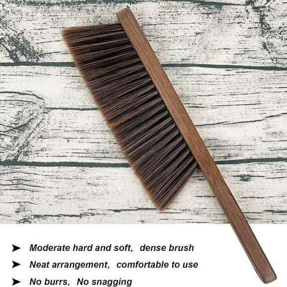 Hand Broom Cleaning Brushes-Soft Bristles Dusting Brush for Car/Bed/Couch,Wooden Handle