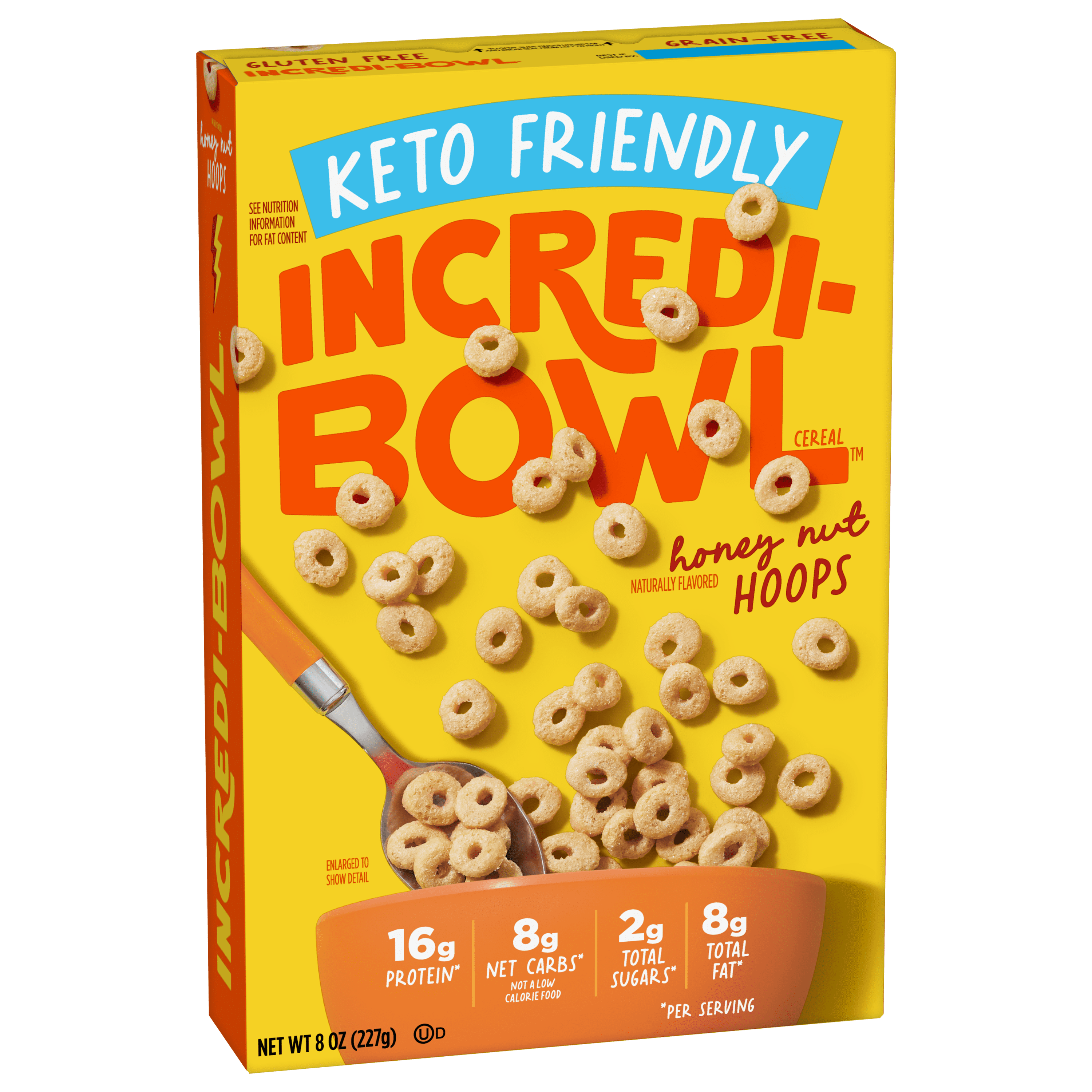 IncrediBowl™ Honey Nut Hoops, Keto Friendly Cereal, High Protein Low Carb Breakfast Cereal