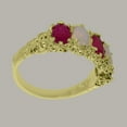 thumbnail image 4 of LBG British Made 10k Yellow Gold Natural Ruby & Opal Womens Eternity Ring - 33 size options - Size 6, 4 of 8