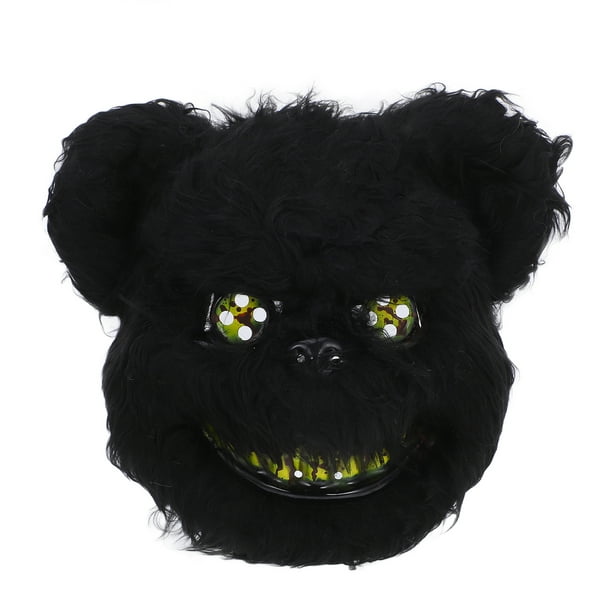 EeaseMX Máscara de oso sangriento aterrador, accesorio de disfraz para Halloween, mascarada, cosplay, fiesta de disfraces (negro)