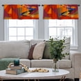 thumbnail image 3 of LALILO Kitchen Curtain Valance Trumpet Player Jazz Rod Pocket Window Curtain 52"x 18" Set of 2, 3 of 6