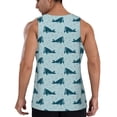 thumbnail image 3 of Easygdp Party Shark Cute Men's Tank Top, Sleeveless Muscle T Shirts, Breathable, Quick-Dry, Loose for Gym, Running, Fitness - 4X-Large, 3 of 9