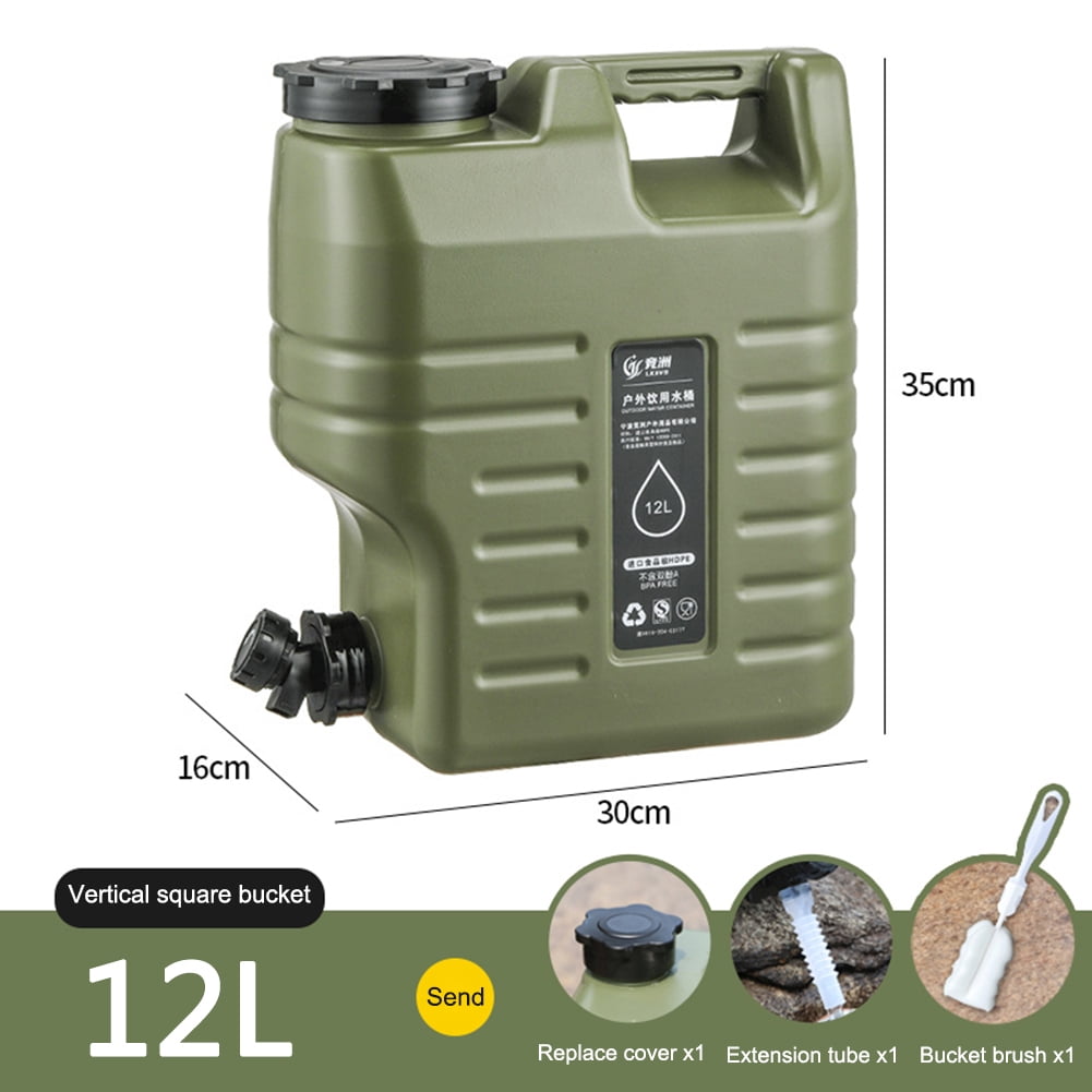 3.2 Gallon Water Containers with Spigot, BPA Free Water Jug, Water Tank, Multifunction Water Storage Containers for Camping Outdoor Hiking,Emergency Stroage