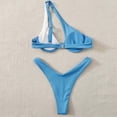 thumbnail image 6 of UTSJKR Women's Sexy Cutout One Shoulder Bikini Underwire Padded Two Piece Bathing Suit Cheeky Thong Brazilian Swimsuit Sky Blue XL, 6 of 7