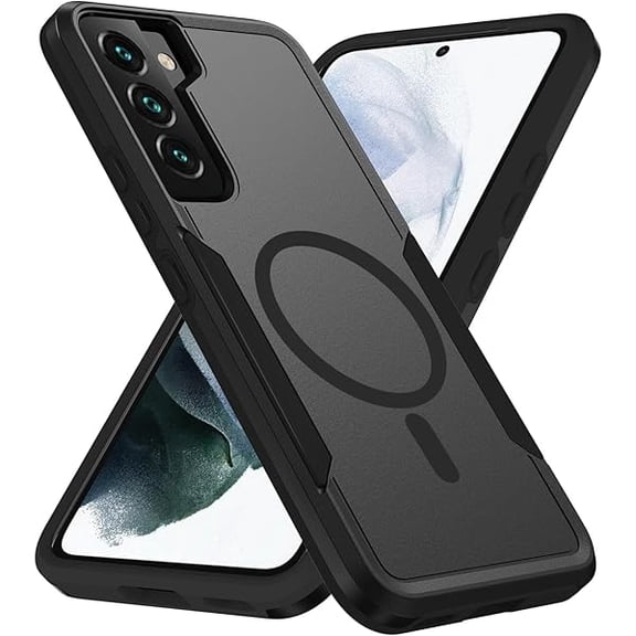 for Samsung Galaxy S22 Plus Case,[Compatible with Magsafe] [Military Grade Drop Tested] Shockproof Magnetic Tough Rugged Protective Phone Case -6.7 inch (Black)