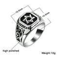 thumbnail image 4 of Jewmon Judaic Star of David Ring Hanukkah Magen David Star Ring Men's Wedding Ring Jewish Jewelry, 4 of 7