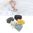 thumbnail image 4 of 5pcs Baby Drool Bibs Pure Cotton Triangle Soft Thick Feeding Teething Baby Absorbent Bibs Type 2, 4 of 4