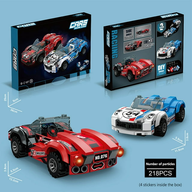 Racing Car Building Blocks Diy Sports Car Model Small Particle Building Bricks Educational Toys For Boys Gifts