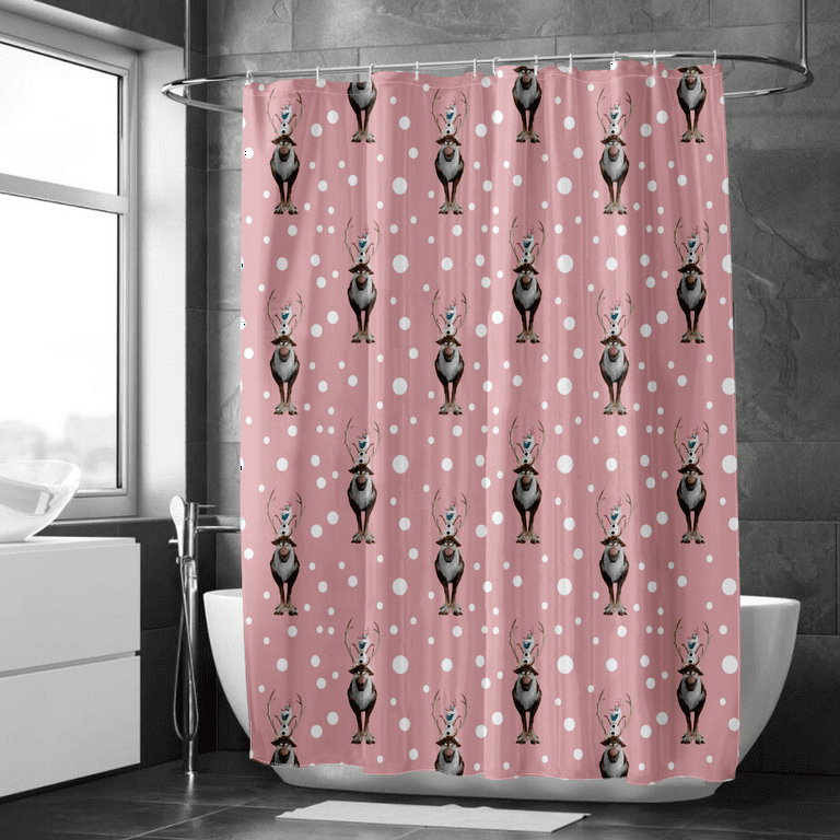 Frozen Shower Curtain, Nylon Shower Curtain Waterproof Shower Shower Curtan  Hooks Kids Bathroom Set