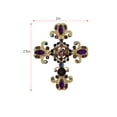 thumbnail image 4 of Women Gold Cross Antique Gorgeous Purple Rhinestones Faith Roman Catholic Victorian Saint Brooch, Purple/Gold, 4 of 6