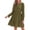 Army Green, variant on Women Long Sleeve Flowy A Line Mini Fall Dress V Neck Puff Cuffs Elastic Waist Tiered Ruffle, Lightweight Small Hollow Out, Cute Casual Boho, Party Wedding Guest Dresses