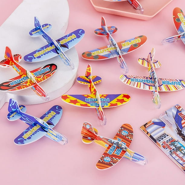10 piezas de aviones planeadores de espuma Hugo Juguetes voladores para niños