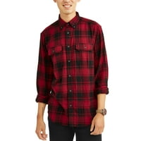 George Men's and Big & Tall Long Sleeve Flannel Shirt, up to size 3XLT