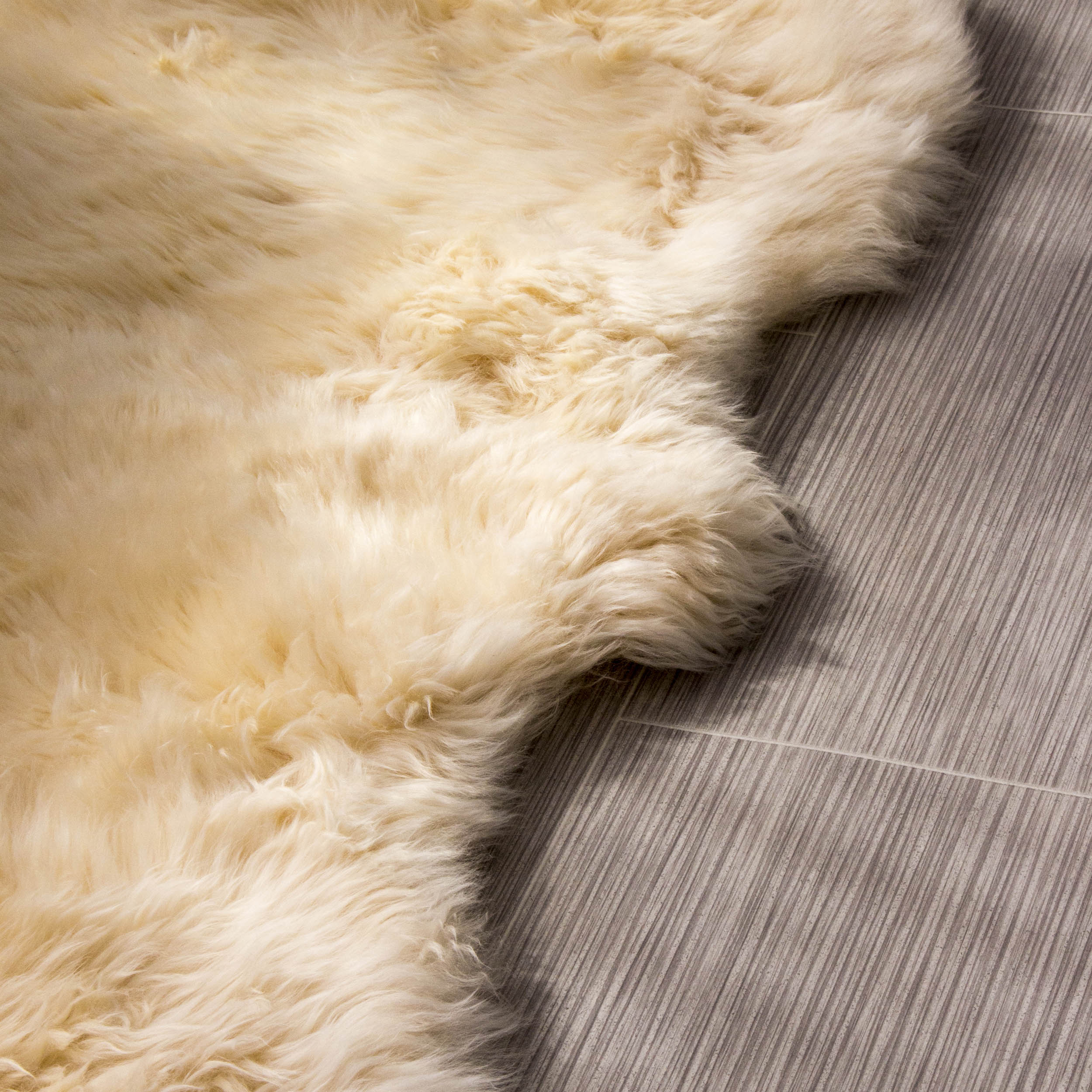 Genuine Sheepskin Rug Extra Soft Natural Pelt Champagne , Double Pelt 2' X 6'