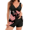 thumbnail image 4 of Hanerdun Women 2PCS Tankini Set Female Printed Swimsuits Beachwear Pink Flower M, 4 of 6