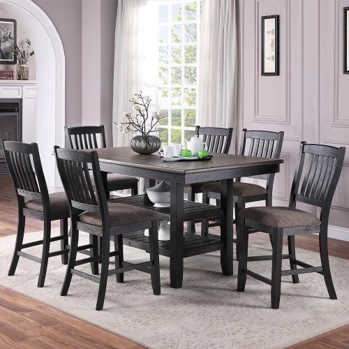 Knubmt 2 Pcs Armless Side Chair with Wood Frame, Fabric Upholstered Dining Chair for Living Room, Dining Room, Black(Only 2 Pack Chairs)