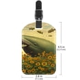 thumbnail image 6 of Square 2Pack PU Leather Sunflower Whale Cruise Luggage Tag with Privacy Cover and Name ID Tag for Travel Handbags Backpacks Luggage Tags, 6 of 6