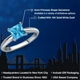 thumbnail image 2 of Gem Stone King 10K White Gold Swiss Blue Topaz Solitaire Engagement Ring for Women | 1.46 Cttw | Princess 6MM | Gemstone November Birthstone | Size 9, 2 of 6