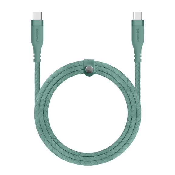 Liquipel Powertek USB-C to USB-C Woven Cable - Green