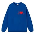 thumbnail image 4 of Baqcunre Crewneck Sweatshirts Round Neck Pullover Tops Long Sleeve Workout Shirts Loose Blouse Valentine Day(Blue S-XXL),Womens Sweatshirt Womens Tops Valentine'S Day Shirts For Women, 4 of 4