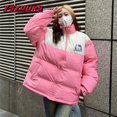 thumbnail image 1 of Chaqueta de algodón con dibujos animados de Hellokittys, abrigo cálido y suelto, estilo de pareja, lindo gatito, regalo, Invierno, 1 of 4