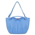 thumbnail image 3 of Vangoddy Cabana Women's Pleated Faux Leather Tote Bag Blue, 3 of 5