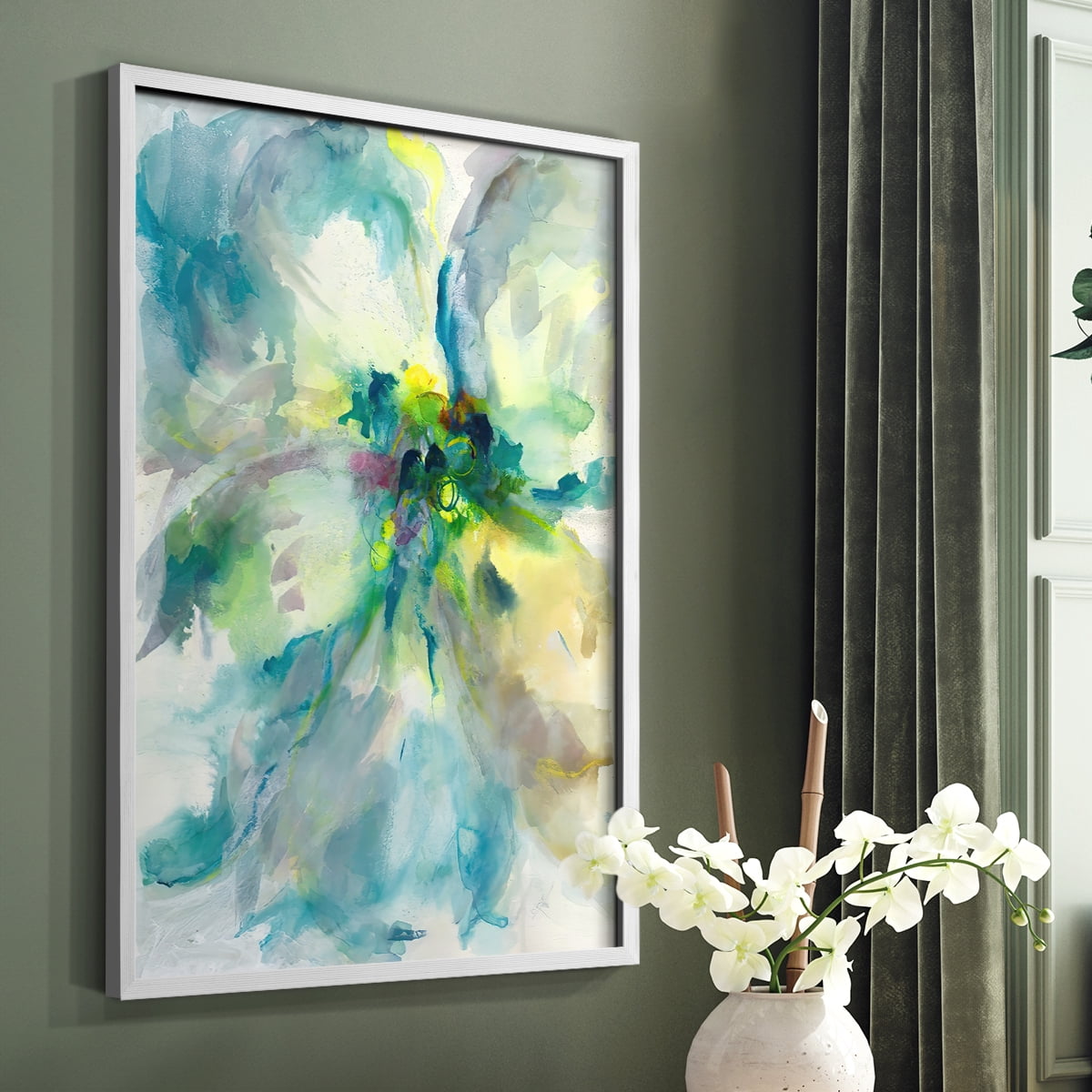 Maybe Petunias II in White Solid Wood 8 x 10 Framed Print