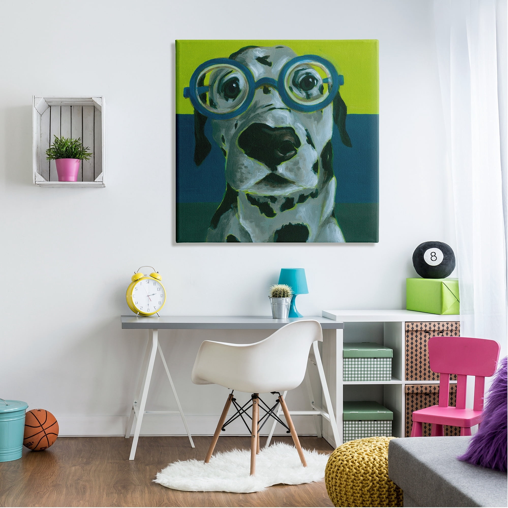 Stupell Industries Funny Dalmatian Dog Eyeglasses Animals & Insects Painting Gallery Wrapped Canvas Print Wall Art