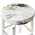 thumbnail image 3 of Fotbe Pumpkin And White Marble Stool Covers Round,Waterproof Round Bar Stool Covers Bar Chair Covers Washable Stool Cushion Slipcover for 12-14 Inch Chair-14 inch, 3 of 7