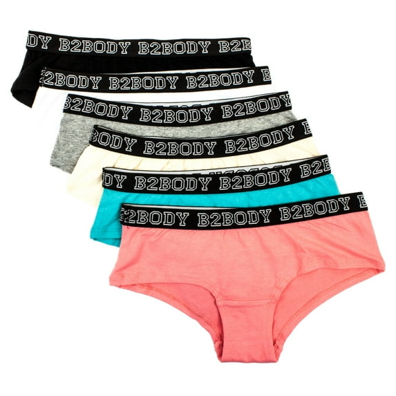B2BODY Women's Panties Comfortable Cotton Hipster Small to Plus Size 6 Pack