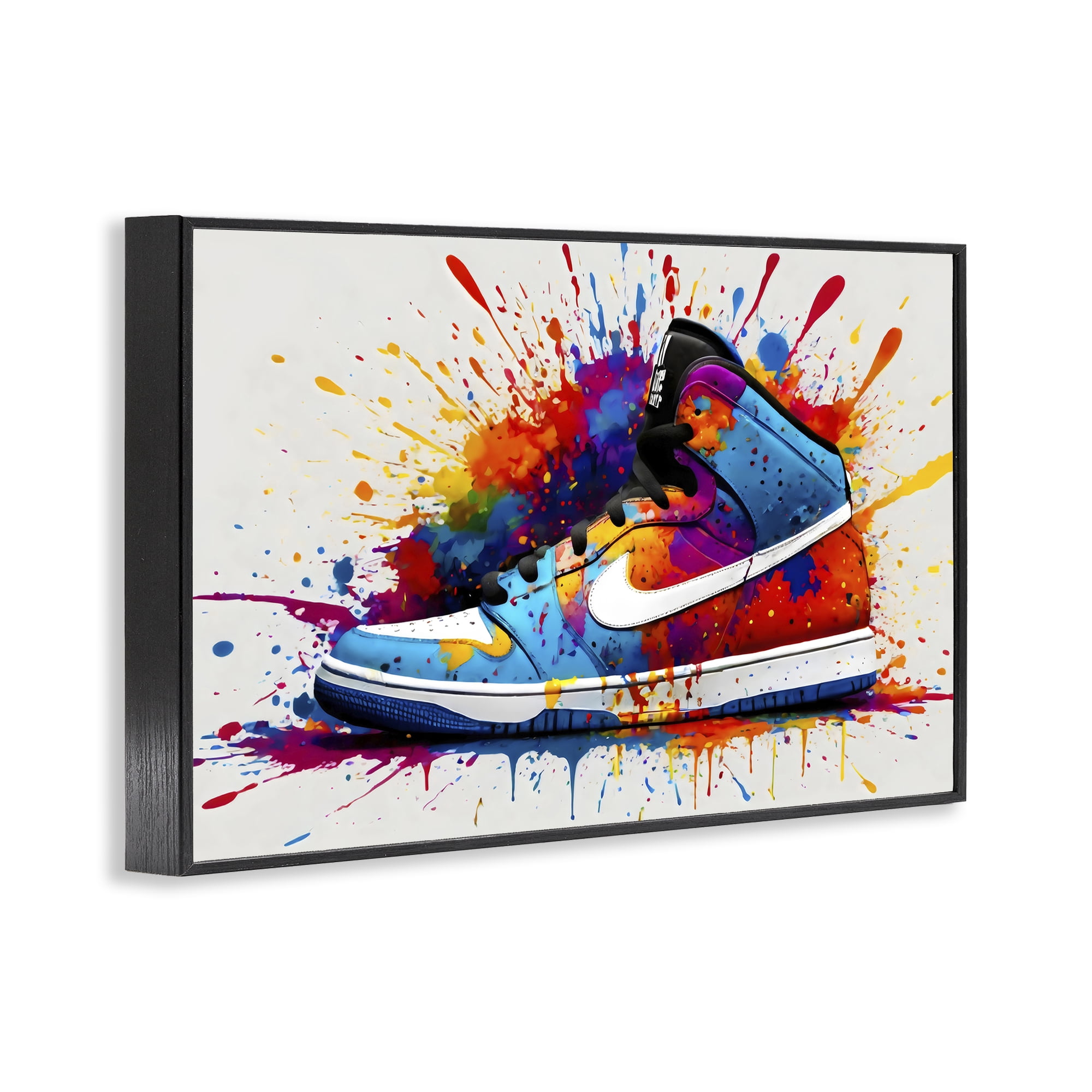 Stupell Industries Centric Sneaker Splash Black Framed Giclee Art, design by Creative Studio