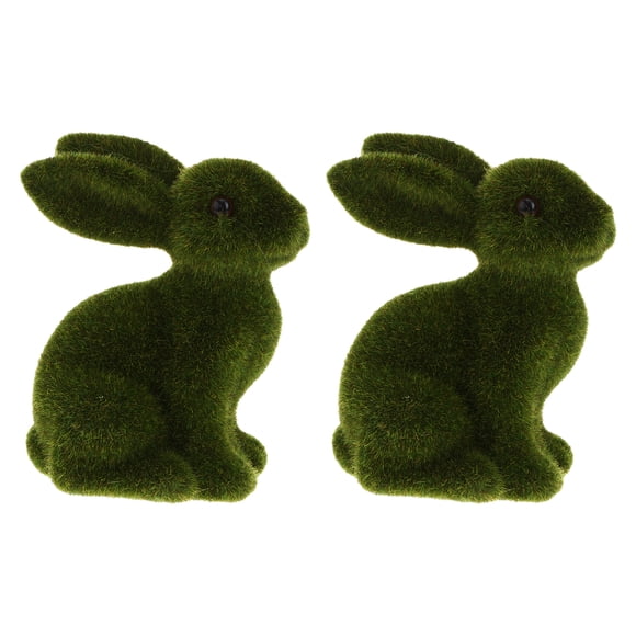 2 PPC acluciendo un animal simulado de muebles de conejo pequeños decoración de muebles de conejo (verde)