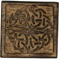 thumbnail image 3 of "Ajuny Wooden 6-Piece Set: Brown Celtic Design Drinks Coasters with Holder", 3 of 5