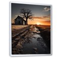 thumbnail image 2 of Designart "Barn On The Horizon At Sunrise" Barn Floater Framed Wall Art Living Room, 2 of 5