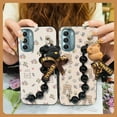 thumbnail image 2 of LYM-Phone Case For MOTO G Stylus 5G 2022, Black pearl pendant Anti-knock Skin-friendly feel cute Simplicity protective case silicone Dirt-resistant Back Cover Cartoon Bear bracelet, 2 of 9