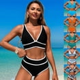 thumbnail image 3 of KYAIGUO Women's Sleeveless Swimsuit Triangle Bikini Halter String Tie Side Bathing Suit S-XL, 3 of 8