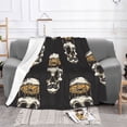 thumbnail image 2 of XMXT Flannel Throw Blanket for Couch, Warm Orange Skull Pattern Bed Sofa Decor Blankets for Home Bedroom, 80 x 60 inches, 2 of 8