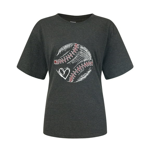 Women's Baseball T Shirt Soft and Comfortable Crewneck Graphic Tee for Everyday Wear