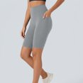thumbnail image 3 of HomeDM Women's Biker Shorts with Pockets High Waisted Lounge Yoga Shorts Pants for Workout Casual Gray S, 3 of 8
