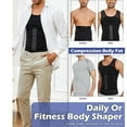 thumbnail image 6 of POP CLOSETS Men Body Shaper Slimming Vest Tummy Control Waist Trainer Tank Top Compression Shirt, 6 of 7