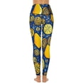 thumbnail image 5 of Lemon And Floral Leggings Fruit Print Gym Yoga Pants Push Up Vintage Sport Pants Pockets Elastic Design Yoga Legging, 5 of 6