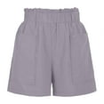 thumbnail image 6 of AGWOLF Womens Cotton Linen Shorts Elastic High Waisted Going Out Short with Pockets Summer Loose Comfy Ladies Casual Shorts, 6 of 9